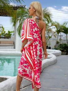 Swim Lushoire New Summer Oblique Shoulder Sexy Beach Holiday Bohemian Bikini Cover Up