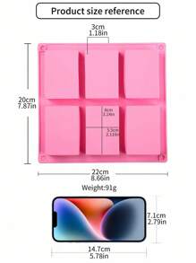 Molde de silicona antiadherente de alta calidad - Moldes rectangulares reutilizables para hacer barras de jabón de bricolaje, suministros de baño y belleza caseros, herramientas de fabricación de jabón hechas a mano de fácil desmoldeo - Rosa