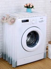 1pc Elegant Lace Edging Waterproof Washing Machine Cover - Universal Fit For Front Load Washer - Breathable Dust-Proof Design, Easy To Fold And Store - Fashionable Appliance Protector Cover Decoration, Suitable For Laundry Room, Apartment And Office - Blue - View 2