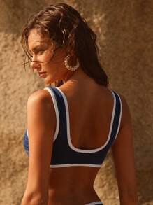 Elaire 25SS Fashionable, Refined & Elegant Square Neck Bikini Top, Office Wear For Summer Beach Vacation - Multicolor - View 2