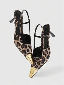 CUCCOO BIZCHIC Decolleté alla moda da donna con stampa leopardata e tacco alto