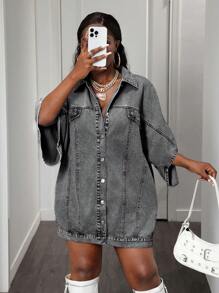 Slaydiva 女士休闲牛仔旅行连体裤 - 淺灰色 - 查看 3