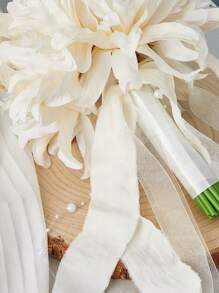 1 bó hoa cưới phong cách phương Tây hoa giả bó hoa cầm tay cô dâu quà tặng tốt nhất, trang trí đám cưới, trang trí nhà cửa, trang trí phòng tiệc ủng hộ cô dâu - trắng - Xem 5