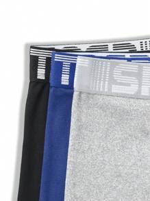 Shein Underwear&Sleepwear Basics 3 pezzi Boxer brief morbidi e comodi con patchwork di lettere per ragazzo pre-adolescente
