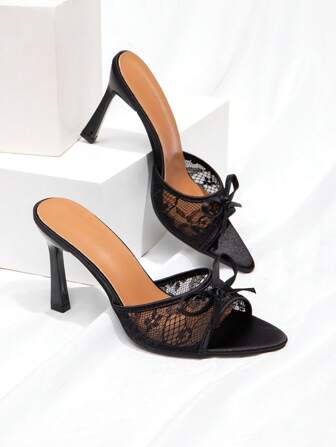 CUCCOO CHICEST Neue modische vielseitige Strass-Schleife Riemen Stiletto High Heel Sandalen