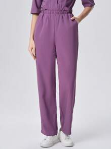 Scrubzie Anti-Wrinkle Long-Sleeve Shirt & Pants 2pcs/Set Ladies Scrub Uniform