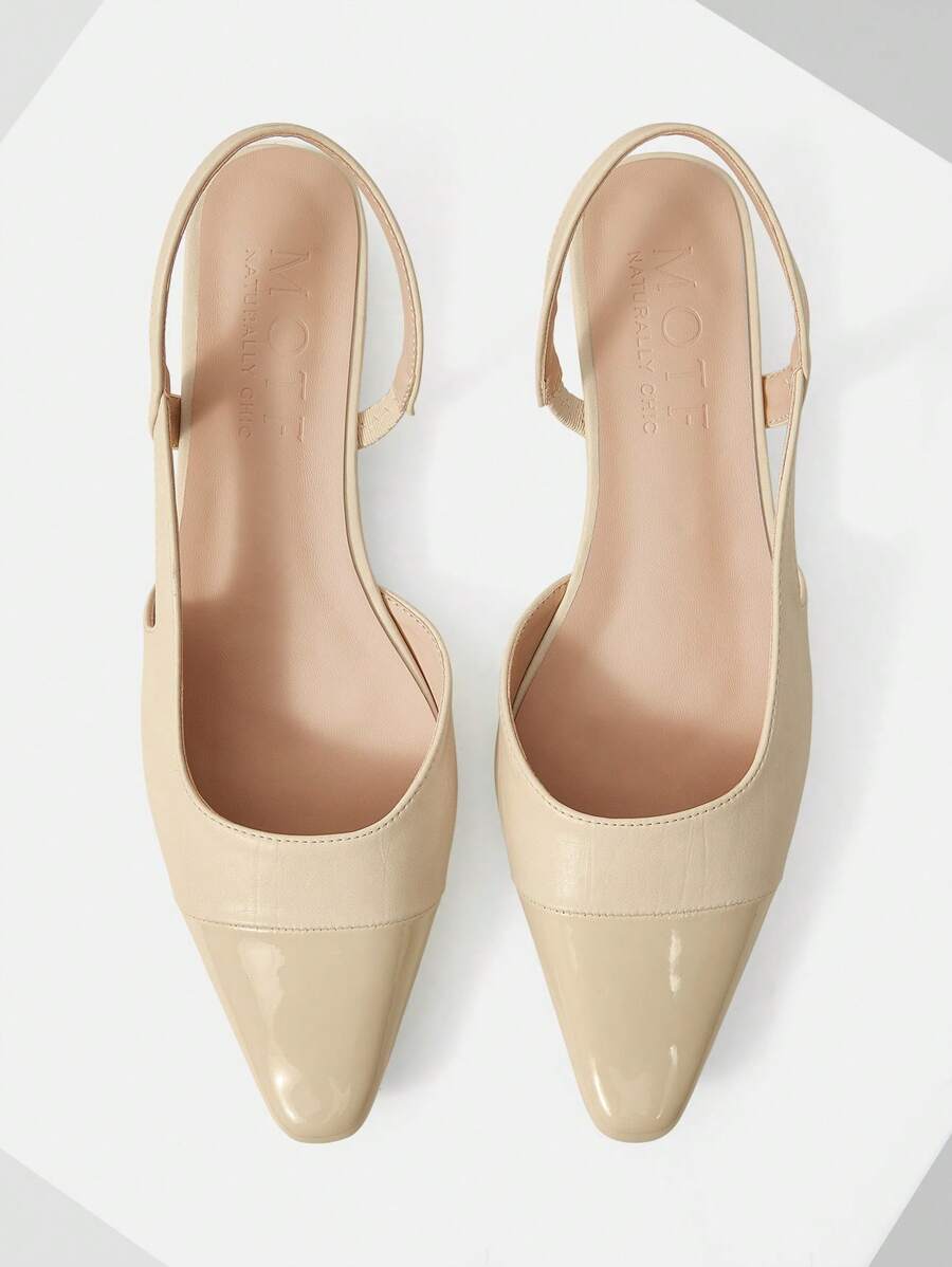 MOTF PREMIUM POINTED TOE SLINGBACKS FLATS - Apricot - View 1