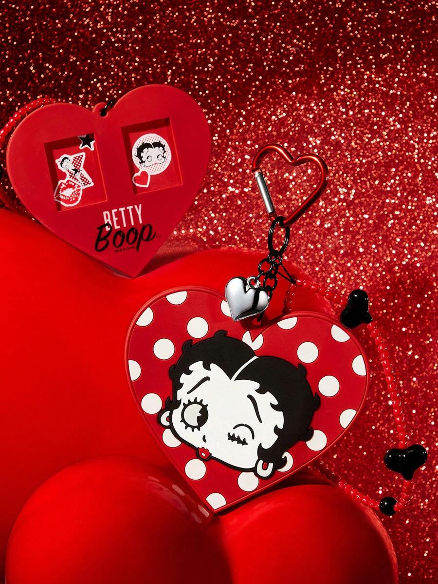 Betty Boop x SHEIN Sweetheart Key Chain Pendant, Can Put Pictures Of People And Pets For Display,Bag Charm,Gift Ideas,Party,Holiday,Valentine's Day