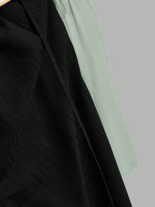 SHEIN Essnce 3条装夏季裤子女士纯色腰系带阔腿宽松休闲裤 - 薄荷綠 - 查看 9