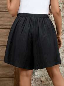 SHEIN LUNE Women's Casual Loose Shorts, Solid Color, Fashion, Suitable For Summer Summer Outfits For Women Shorts For Women Summer Outfits For Women