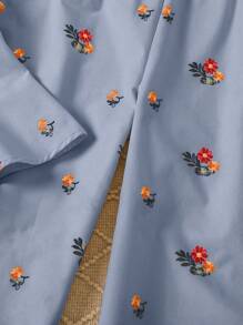 SHEIN LMoss Kids LMoss Tween Girl Tween Girl Loose Casual Sleeveless V-Neck Blouse With Wide-Leg Floral Pants, 2pcs/Set