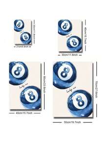 3 件套无框蓝色幸运台球迪斯科球黑胶唱片复古海报极简主义学院风艺术美学帆布画印刷时髦墙壁画适用于客厅、卧室、宿舍、公寓、起居室、现代家居装饰 - 彩色 - 查看 4