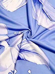 Tropical Flower Print Sexy Cami Design Women's Dress Maxi Women Outfit - 淺藍色 - 查看 5