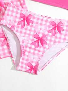 SHEIN 3pcs/Set Young Girls Camisole Bikini Set, Printed - Multicolor - View 4