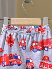 2 件装幼儿男孩汽车图案活动套装（夏季）