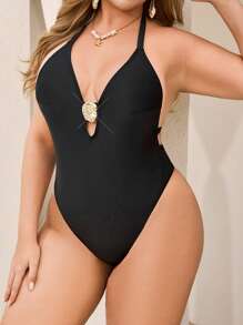 Swim Chiccia 1 pezzo Costume da bagno intero stile minimalista per taglie comode, adatto per l'estate