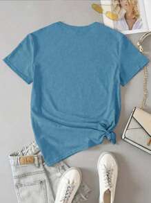 Áo thun màu thoải mái & đơn giản, Quà tặng áo thun Cơ đốc giáo God Is Good Fashion, Áo thun Unisex Faith, Áo thun nhóm nhà thờ Faith, Áo thun nữ thoải mái cỡ lớn - Màu xanh lam - Xem 2