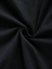 Body de mujer de manga larga y espalda descubierta de unicolor sexy, atuendo casual para conciertos en el campo - Negro - Ver 8