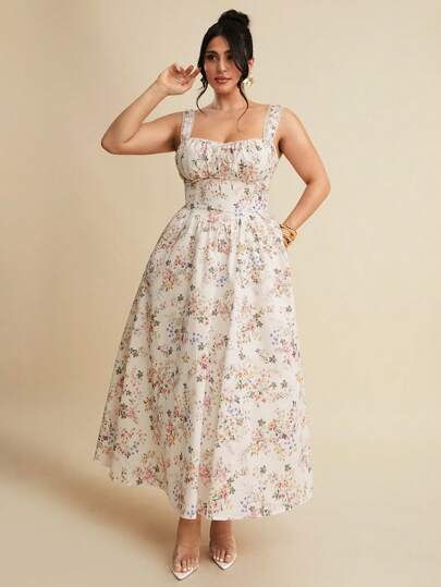 SHEIN BAE Vestidos de mujer talla grande Vestidos de novia Vestidos de dama de honor Vestidos cortos Vestidos de fiesta Vestidos de cita Vestidos de vacaciones Vestidos de verano para mujer talla grande Vestido de verano para vacaciones Vestido de cita Vestido del Día de San Valentín Vestido floral pequeño Vestido de picnic Vestido elegante Atuendos de verano para mujer/Ropa de primavera/Atuendo del Día de San Valentín/Carnaval/Atuendos de vacaciones en la playa, Vestido de corsé