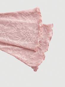 SHEIN MOD Women Light Pink Lace Cup Gather Flared Sleeve T-Shirt,Fall/Winter,Halloween,Homecoming,Going Out,Hippie Women Clothes,Beige Women Long Sleeve Top,Fairy Core,Christmas