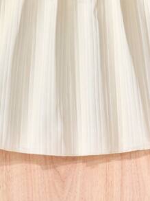 SHEIN Tween Girls' Casual Woven Ruffle Off Shoulder Adjustable Simple Dress, Spring/Summer - Apricot - View 6