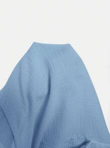 SHEIN VCAY 大码女式纯色腰带褶饰休闲短裤