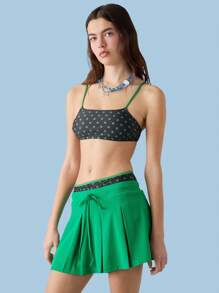 COUREZ Jersey Pleated Mini Skirt Y2K Sexy