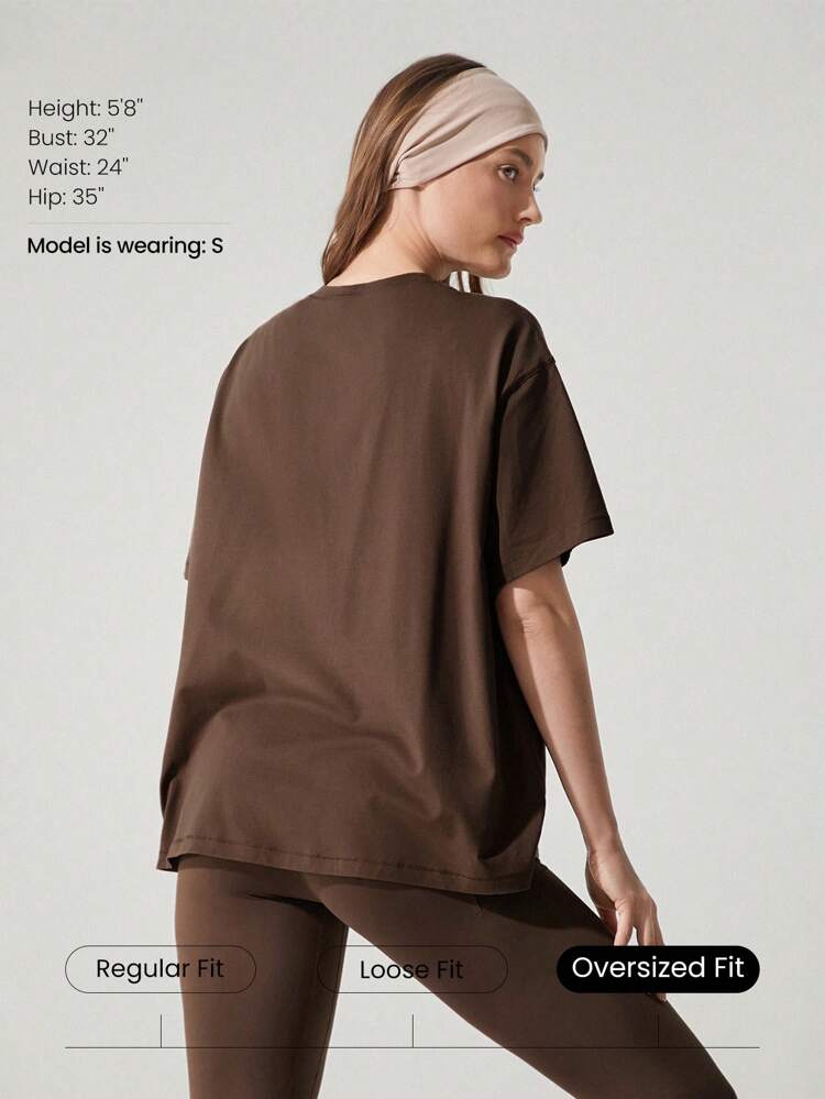 Pima Cotton Unisex Short Sleeve Round Neck Oversized Tee Daily Casual