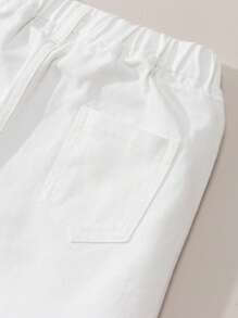 SHEIN Young Girl Cute Casual All-Match Fashion Sweet Heart Print Comfortable Denim Outfit, Essential For Valentine's Day - White - View 5