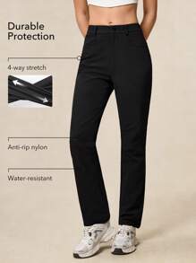 OutZeal 女款弹性防水修身徒步裤，多口袋，抗撕裂尼龙，适合徒步旅行