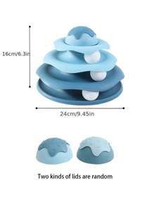 1pc Ice Cream Turntable Cat Toy ,Detachable Interactive Roller Track With Balls,Boredom Relief Enrichment Toy For Indoor Adult Cats, Training & Exercise Cat