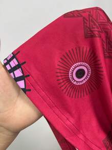 Plus Size Women's Summer Loose Floral Print Chiffon Dress - Multicolor - View 4