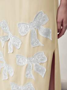 MOTF STUDIO VÁY Xẻ TÁN CÓ NƠ - Màu be - Xem 2