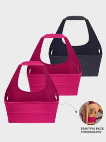 Velisys Velisys Women'sSolid Color Seamless Sports Bras For Daily Workout - Multicolor - View 2