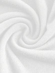 SHEIN EZwear Plus Size Simple Solid Color Pleated Slim Fit Racerback Tank Top, Summer White - White - View 3