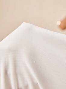 Poéselle 女士纯色 3D 花卉装饰侧开衩露背优雅连衣裙、毕业季白色连衣裙、海滩度假装、女士夏季连衣裙、女士白色连衣裙、毕业礼服 - 白色 - 查看 6