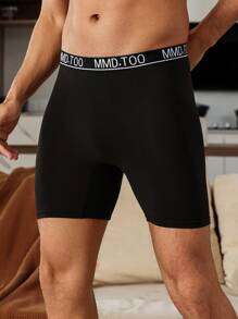 Snug Zone 6 Packs Men's Long Leg Boxer Briefs, Solid Color Extended Mid-Rise Underwear - Multicolor - View 4