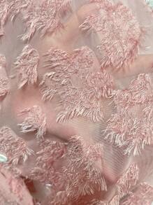 SHEIN LUNE Plus Size Chiffon Cutwork Loose Bowknot Front Casual Shirt - Dusty Pink - View 6