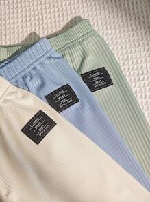 SHEIN Playful Pals 6件套男婴夏季纯棉条纹短袖T恤和裤子套装，白色、蓝色、绿色，舒适、休闲、百搭，适合日常穿着 - 彩色 - 查看 8