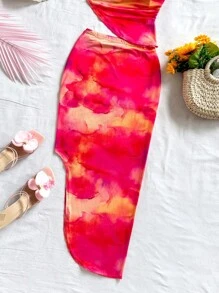 Soleia 2 件套女士扎染印花无袖上衣和迷你裙套装春夏女士波西米亚风海滩西部音乐节假日约会之夜下午茶 - 彩色 - 查看 6