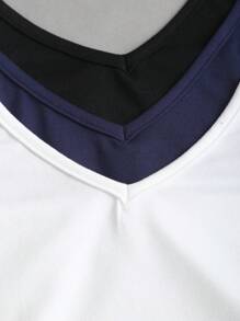 Sweetra 3pcs Women's Casual Versatile Halter Neck Solid Color Tank Top Set - Multicolor - View 3