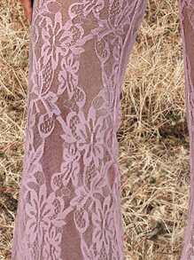 Opulessa Women's High Waist Flare Lace Knit Pants, For Holiday,Summer For Women,Beachwear,Easter,Beach For Woman,Spring Break,Vacation Women,Concert Women,BOHO,Music Festival, Valentine Day, Vacation Woman, Beach For Woman, Festival, Romantic And Elegant, Bohemian, BOHO, Sweet, Rave Festival, Tropical Vacation Woman, Carnival - Pink - View 7