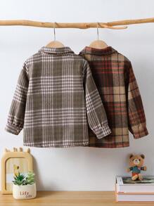 Kleinkind Jungen Lässig vielseitig Street Style Mehrfarben Karomuster Bürstenkragen Langarmhemd, geeignet für tägliche Ausflüge und Zusammenkünfte