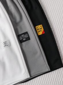 SHEIN Leap Crew 买 4 送 2，6 件装青少年男孩休闲纯色和图案 T 恤，搭配圆领短袖 T 恤和字母印花松紧腰短裤，适合秋季/春季、户外玩耍、学校、街头、派对和休闲，性价比高 - 白色 - 查看 4