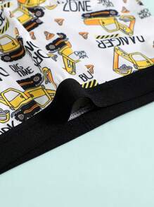 5 件装男童卡通恐龙、汽车、机器人印花舒适平角内裤套装 - 彩色 - 查看 4