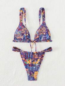 Swim Vcay Bộ bikini in họa tiết toàn thân đi biển mùa hè cho nữ - Nhiều màu - Xem 2