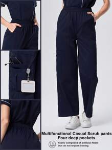 Scrubzie Anti-Wrinkle Fabric Multi-Pocket Women's /Nursing Scrub Uniform Pants