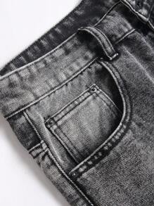 Manfinity LEGND 男式休闲破洞口袋宽松短款牛仔短裤