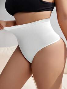 SHEIN Quần legging bó sát liền mạch cỡ lớn - trắng - Xem 7