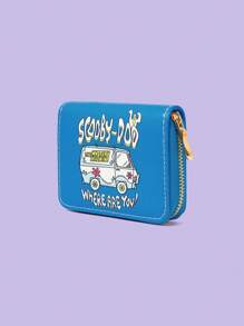 SCOOBY-DOO X SHEIN 1pc Fashionable Letter & Bus Design Small Wallet - Multicolor - View 4